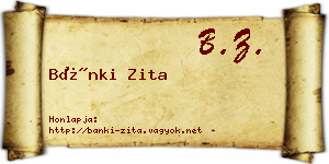 Bánki Zita névjegykártya