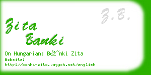 zita banki business card